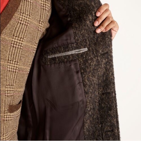 NWT J.Crew Ludlow Car Coat Jacket Italian Wool Blend Marled Khaki and Black 38s - Picture 6 of 7